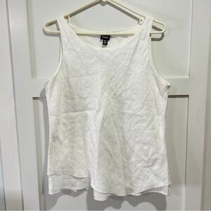 Eileen Fisher white linen tank size large